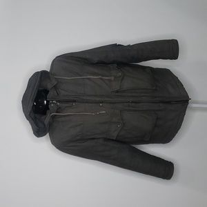 Quicksilver Denim Puffer Coat Jacket Hooded Size XL